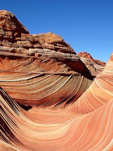 Preview wallpaper canyon, pattern, lines, orange, stones