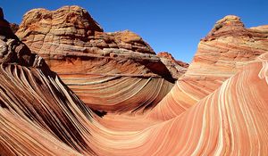 Preview wallpaper canyon, pattern, lines, orange, stones