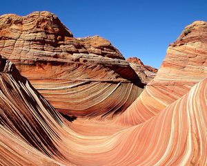 Preview wallpaper canyon, pattern, lines, orange, stones