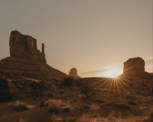 Preview wallpaper canyon, prairies, desert, grass