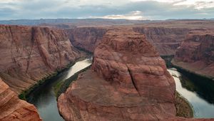 Preview wallpaper canyon, river, rocks, stones, landscape