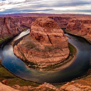 Preview wallpaper canyon, river, rocks, distance