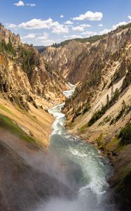 Preview wallpaper canyon, river, trees, clouds, landscape