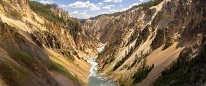 Preview wallpaper canyon, river, trees, clouds, landscape