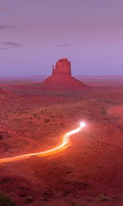 Preview wallpaper canyon, rock, glow, long exposure