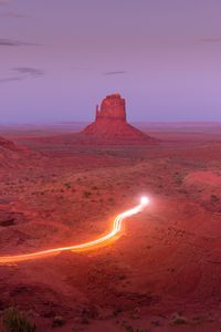 Preview wallpaper canyon, rock, glow, long exposure