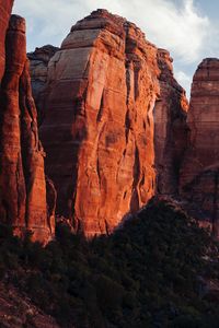 Preview wallpaper canyon, rock, mountains, bushes, sky