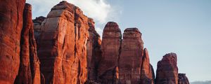 Preview wallpaper canyon, rock, mountains, bushes, sky