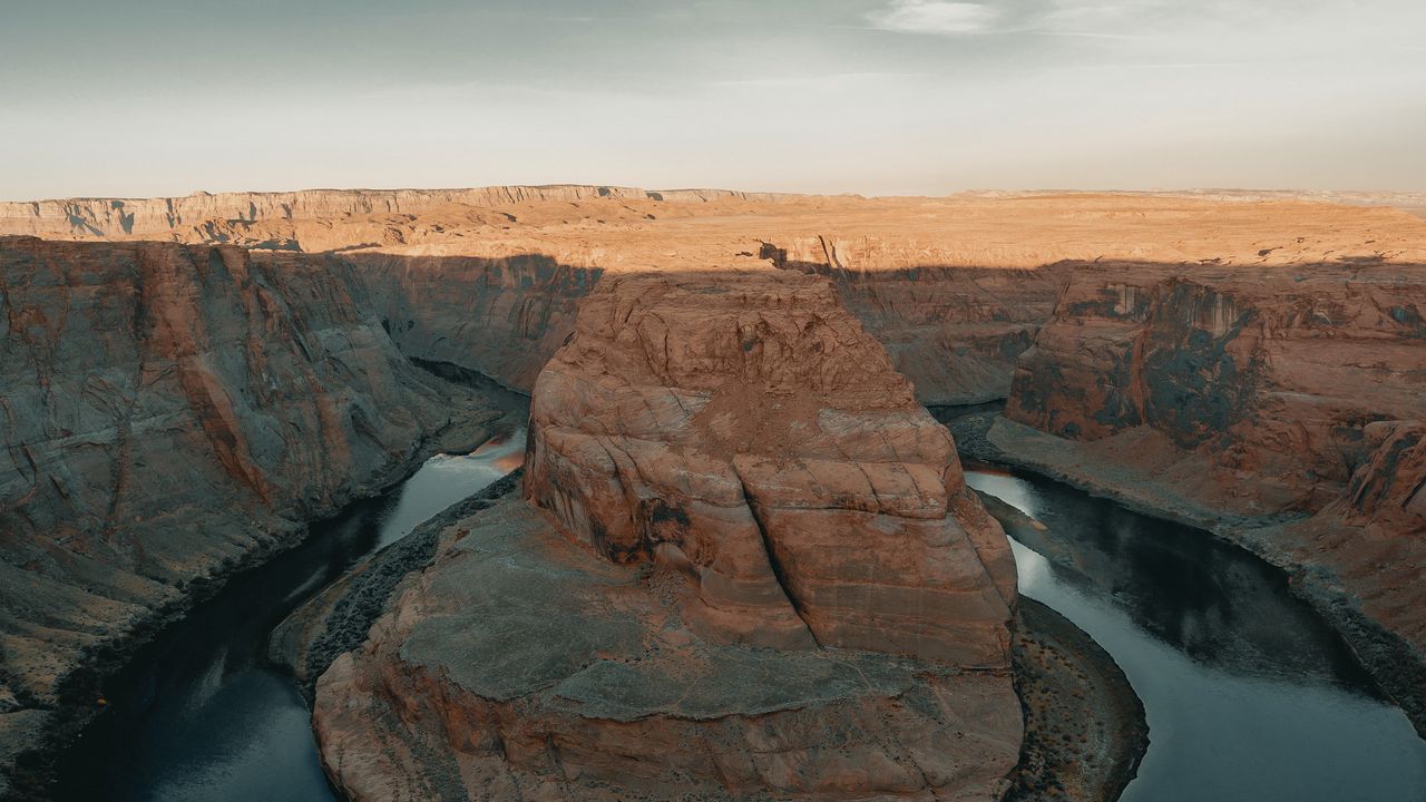 Wallpaper canyon, rock, river, landscape