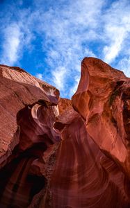 Preview wallpaper canyon, rock, sky, cave, bottom view