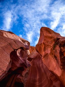 Preview wallpaper canyon, rock, sky, cave, bottom view