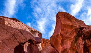 Preview wallpaper canyon, rock, sky, cave, bottom view