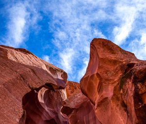 Preview wallpaper canyon, rock, sky, cave, bottom view