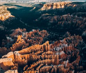 Preview wallpaper canyon, rocks, aerial view, river, forest, relief, landscape
