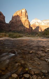 Preview wallpaper canyon, rocks, cliff, stones, river