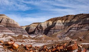 Preview wallpaper canyon, rocks, logs, nature, landscape