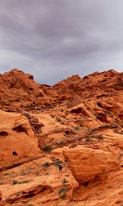 Preview wallpaper canyon, rocks, man, silhouette, alone, nature