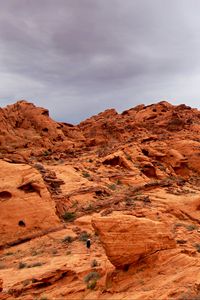 Preview wallpaper canyon, rocks, man, silhouette, alone, nature