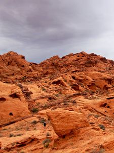 Preview wallpaper canyon, rocks, man, silhouette, alone, nature