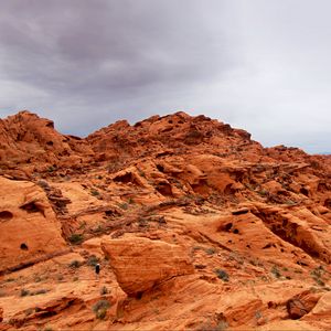 Preview wallpaper canyon, rocks, man, silhouette, alone, nature