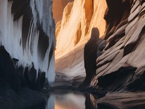 Preview wallpaper canyon, rocks, mountains, river, nature