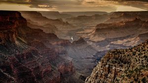 Preview wallpaper canyon, rocks, mountains, distance