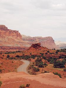 Preview wallpaper canyon, rocks, mountains, road, winding