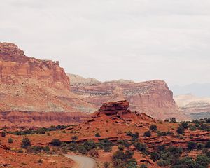 Preview wallpaper canyon, rocks, mountains, road, winding