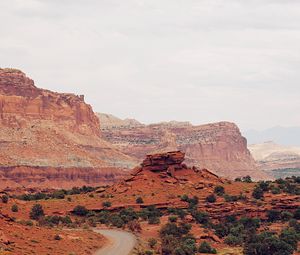 Preview wallpaper canyon, rocks, mountains, road, winding