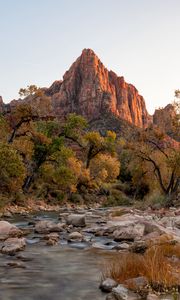 Preview wallpaper canyon, rocks, mountains, river, trees