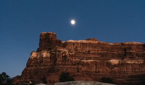 Preview wallpaper canyon, rocks, night, moon, landscape