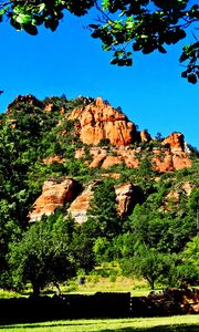 Preview wallpaper canyon, rocks, peaks, trees, landscape