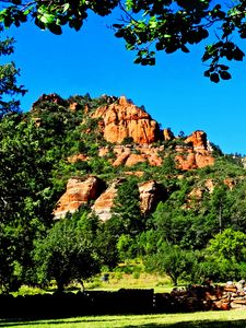 Preview wallpaper canyon, rocks, peaks, trees, landscape