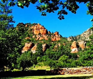 Preview wallpaper canyon, rocks, peaks, trees, landscape