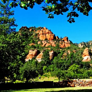 Preview wallpaper canyon, rocks, peaks, trees, landscape