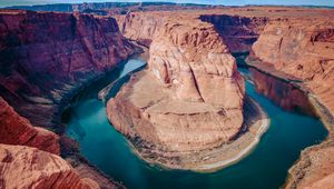 Preview wallpaper canyon, rocks, river, landscape, arizona, usa