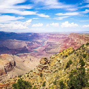 Preview wallpaper canyon, rocks, river, landscape, nature