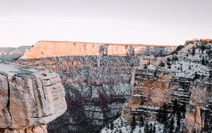 Preview wallpaper canyon, rocks, snow, landscape