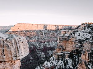 Preview wallpaper canyon, rocks, snow, landscape