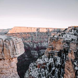 Preview wallpaper canyon, rocks, snow, landscape