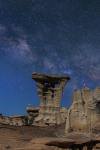 Preview wallpaper canyon, rocks, stars, sky, night