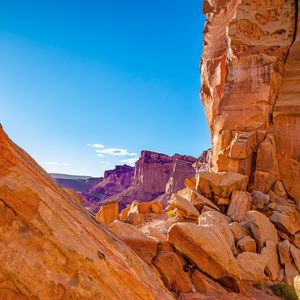 Preview wallpaper canyon, rocks, stones, stone, sky