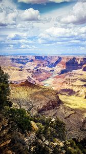 Preview wallpaper canyon, rocks, trees, nature, clouds