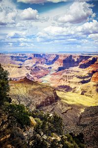 Preview wallpaper canyon, rocks, trees, nature, clouds