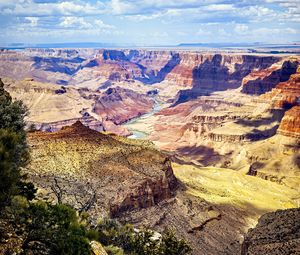 Preview wallpaper canyon, rocks, trees, nature, clouds