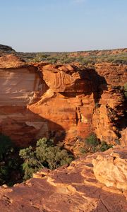 Preview wallpaper canyon, rocks, trees, nature, relief