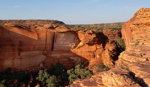 Preview wallpaper canyon, rocks, trees, nature, relief