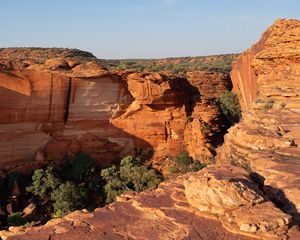 Preview wallpaper canyon, rocks, trees, nature, relief