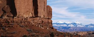 Preview wallpaper canyon, sand, vegetation, distance