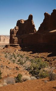 Preview wallpaper canyon, stones, shapes, contours, shadows, desert, vegetation